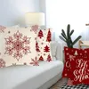 Cojín decorativo almohada 4 unids Feliz Navidad Funda de cojín Decoraciones de almohada para el hogar Nieve Navidad Natal 231128