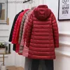 Manteau d'hiver détachable à capuche pour femme, parka, nouvelle collection 2023, doudoune bouffante, Portable, ultraléger, Long manteau en plumes, Chaqueta jer L231129