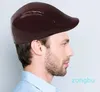 Berets Formal Business Women Men Beret Hat Pu skóra Sboy Cabbie Ivy Cap czarny brązowy tryb klasyczny