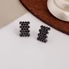 Stud Earrings Black Geometric Square Resin For Women Simple Vintage Ear Piercing Jewelry Party Earings Aretes De Mujer