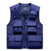 Gilets pour hommes en plein air maille multi poche gilet hommes sans manches mince respirant pographe gilet veste femmes randonnée chasse pêche gilet décontracté 231128