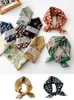 Scarves 1PC Cotton Linen Square Scarf DIY Bandana Headband Striped Floral Hair Scarf Small Shawls Headscarf All Match Hand Kerchief J230428