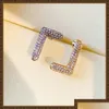 Stud Fashion Double Color Orecchini Donna Boucle Doreille Westwood Designer di gioielli Diamond Studs Womens Ing F Drop Delivery Dhtbn