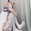 Sexy meias gótico lolita bonito 3d gato pawpad coxa alta y2k jk harajuku pata meia garra sobre o joelho longo 231129