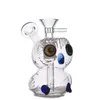 Cartoon Small Oil Dab Rigs Narghilè Bruciatore a olio in vetro da 14 mm Bong Perc Percolatore Becher Bong Tubi per l'acqua con tubo per bruciatore a olio in vetro maschio