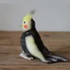 Belle poupée d'oiseau simulé cacatoès en peluche noir calopsitte jaune perroquets animaux en peluche cadeaux créatifs pour les enfants Y200104283K