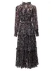 캐주얼 드레스 럭셔리 고품질 여성의 봄 가을 패션 파티 그레이 자수 유명 인사 세련된 선 스크린 케이크 긴 드레스