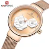 Kvinnors klockor Naviforce Rose Gold Women's Luxury Wrist Watch Quartz Steel Band Waterproof Original Clock Elegant Watch Famale Relogio Feminino 231128