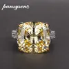 Pansysen Charms 14 14mm naturliga citrinringar för kvinnor 100% äkta 925 Sterling Silver smyckengagemangsjubileumsring T2009262H