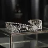 Biżuteria ślubna luksusowe opaski dla kobiet dziewczęta ślubne Weddne Hair Akcesoria Flower Rhinestone Tiary i korony opaski do włosów Księżniczka Diodem 231128