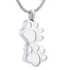 Pet Paw Urn Necklace for Ashes Stainless Steel Pendant Keepsake Memorial Cremation Jewelry292A