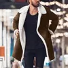 Men's Jackets Men Winter Warm Long Coat Turndown Collar Softshell for Windproof Soft Coat Shell Fashion Outwear Long Jacket Male Coat 231129