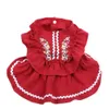 Hondenkleding Prinses Kat Overhemd Bloem Kant Puppy Rok Lente/Zomer Outfitvaiduryd