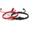 Charm Bracelets Chinese Red Bracelet Natural Stone Cinnabar Friendship Rope Lucky Chain Couple For Men Women Amulet Braided Gifts