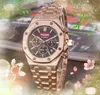 Sub Dials Working Mens Bee Watch 42mm Quartz Batterie Mouvement Horloge Mode Acier Inoxydable Étanche Business Hour Hand Display Iced Out Chronomètre Montres-bracelets