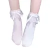 Chaussettes japonaises en coton pour femmes et filles, princesse JK, à volants, dentelle, ruban d'habillage, nœud papillon, Tube central