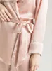 Soupchage des femmes Suyadream Femmes Pajama en soie set 100% de vraies robes et pantalons en satin de soie 2022 NOUVEAUVES SEMBLES Springs Pink L231129