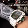 Ontwerper Ri mliles Luxe horloges Automatisch mechanisch horloge Richa Milles Rm11-03 Zwitsers uurwerk Saffierspiegel Geïmporteerde rubberen horlogeband Herensport MerkFJXG