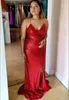 Halter Red Sequined Prom Dresses Long Evening Party Dresses Split Evening Gowns Custom Made