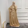 Ethnische Kleidung Frauen Islamisches Full Cover Kleid Dubai Türkei Musliman Maxi Abayas Lady Loungewear Gebetskleidung Eid Mubarak Hijab Djellaba