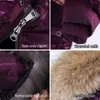 Women's Down Parkas Maomaokong 2022 Nowa zimowa kurtka dla kobiet Fe Natural Raccoon Big Real Futro Kołnierz Kobiet Parkas X-Long Down Coat