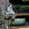 Garden Decorations Mini Decor Fisherman Staty Fishing Garden Bonsai 6.5x6cm Decor Sandstone Rockery Figurskulptur Äldre 231124