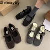 Spring Fashion Designer Femmes peu profondes Dress Square Toe Buckle Ladies Flats Femme's Comfort Street Style Chaussures 231128 958