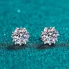 Kolczyki z knaczem do mankietu do uszu 1CT 2CT BIAŁY ZŁOTE STREBLING SREBRE SREBRODY D VVS1 LAB DIOND Snowflake Studs For Women 231129