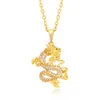نساء رجال سلسلة قلادة مع Dragon Design Iced Out Tiny Cubic Zirconia inlaid in REAL 18K Gold Gold Gold Hight