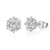 Kolczyki z knaczem do mankietu do uszu 1CT 2CT BIAŁY ZŁOTE STREBLING SREBRE SREBRODY D VVS1 LAB DIOND Snowflake Studs For Women 231129