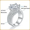 ウェディングリングewya 100リアル5ctレッドダイヤモンドリング女性用S925 S925 Sterling Silver with Gra Band Fine Jewelry 231129