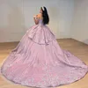 2024 vestidos quinceanera sexy fora do ombro princesa lilás vestido de baile apliques rendas contas espartilho vestido de festa para 15 anos menina