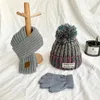 Écharpes Wraps Automne hiver bébé chapeau écharpe gant ensemble chapeau de laine chaud pour enfants enveloppement de cou garçons et filles beaux chapeaux et écharpes en laine à tricoter 231129