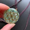 Pendant Necklaces Chakra Crystal Chips Resin Tumblestones Round Flower Of Life Orgonite Necklace Adjustable Rope Chain Dropship 1pc