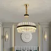 Pendant Lamps Living Room Lustre Crystal Led Modern Home Luxury Vintage Lighting Decoration Round Gold Cake Stand Chandelier