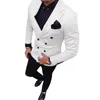 Ternos masculinos Blazers Moda Clássica Terno Masculino 2 Peça Double Breasted Notch Lapela Blazer Jaqueta Tux Calças Festa de Casamento JacketPants 231129