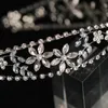 Bröllopshår smycken barock lyxig kristallstjärna pannband krona strass hårband för kvinnor bling brud tiara hår krona bröllop huvudtillbehör 231128