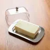 Plates Fridge Cheese Box And Keeper Lid Container Storage With Tray Dish Airtight For Butter Slip Countertop Steel Non Stainless
