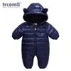 Ircomll infantile bébé printemps automne barboteuse veste combinaison bébé enfant en bas âge hiver barboteuse mignon à capuche combinaison de neige avec des gants 231129