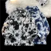 Designer Luxury Chaopai Classic Sense Tie Dyed Jacket High Street Denim Men's Spring Autumn Löst montering Ruffian stilig trendiga kläder