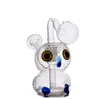 Cute Cartoon Glass Oil Burner Bong Hookahs 14mm Joint Creative Bubbler Smoking Water Pipe Perc Percolator with Male Glass Oil Burner Pipe