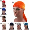 Jardim moda masculina cetim durags bandana turbante perucas homens seda durag headwear bandana pirata chapéu acessórios de cabelo zwl224 zz