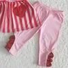 Kläder sätter rts grossist baby flickor kläder alla hjärtans dag butik barn designer leggings outfits söt outfit