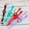 Armbanduhren Paare Männer und Frauen Uhren Mode Transparent Candy Farbe Kunststoffband Casual Quarzuhr Weiblich Männlich 2023