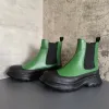 Platform Chelsea Laarzen Heren Britse Stijl Enkelleer Botas Hombre Schoenen met dikke zool p25d50