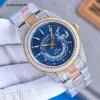 Roles Watch Orologi con diamanti Orologi da uomo meccanici automatici Zaffiro 41 mm con bracciale in acciaio tempestato di diamanti Orologio da polso da lavoro Montre De Luxe Quadrante bling Lunetta Fascia r