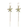 Dangle Earrings Lureme Starfish Long Chain Tassel For Women