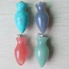 Pendant Necklaces Fashion Mixed Assorted Good Quality Natural Stone Charm Flower Vase Shape Pendants To Make Jewelry 8pieces