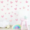 Adesivi da parete 60pcs Pink rosa morbido grande forma del cuore per la decorazione per la casa per la casa per bambini rimovibile impermeabile