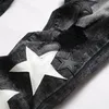 Men S Jeans High Street American Star Print Black Loose Hip Hop Harajuku chudy sportowe spodnie sportowe proste długie mężczyźni 231129